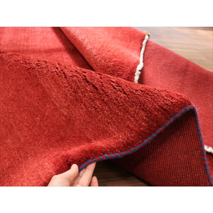 ギャッベ 正方形 イラン産 208x190cm レッド グラデーション　無地　シンプル |  | 12