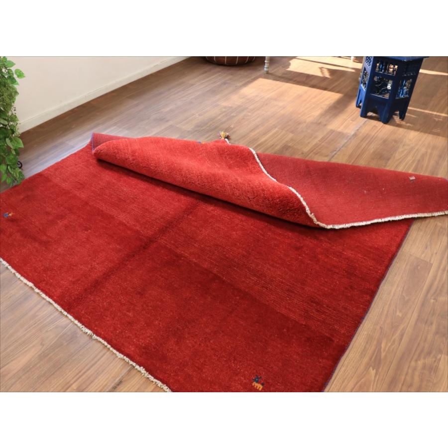 ギャッベ 正方形 イラン産 208x190cm レッド グラデーション　無地　シンプル |  | 09