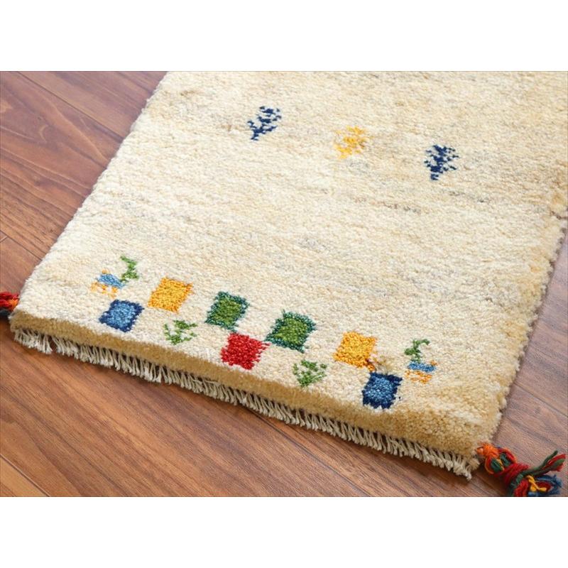 ギャッベ ミニギャベ イラン手織り 58×41cm ナチュラルアイボリー 生命の樹と動物 |  | 03