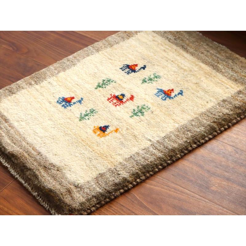 ギャッベ ミニギャベ イラン手織り 59×42cm ナチュラルアイボリー ラクダと生命の樹 |  | 03