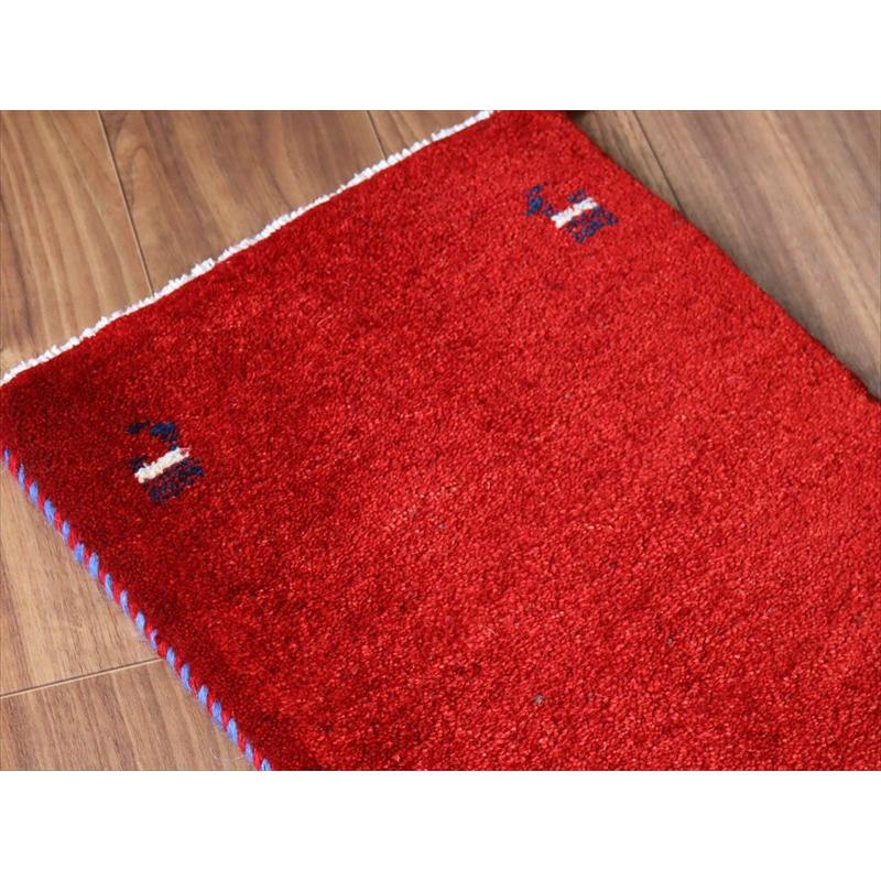 ギャッベ ミニギャベ イラン手織り 58×39cm レッド 四隅に動物 |  | 02