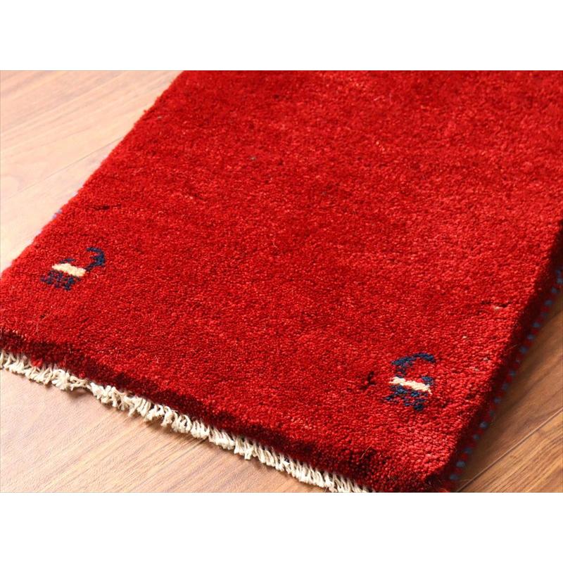 ギャッベ ミニギャベ イラン手織り 58×39cm レッド 四隅に動物 |  | 03