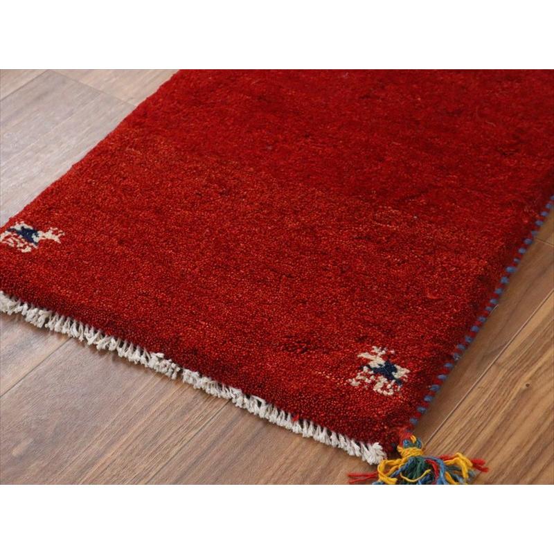 ギャッベ ミニギャベ イラン手織り 60×43cm レッド 四隅に動物 |  | 03