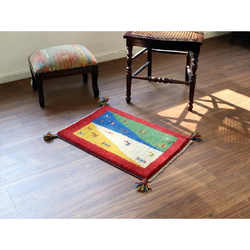 ギャッベ ミニギャベ イラン手織り 60×43cm ザクロス山麓の風景 |  | 01