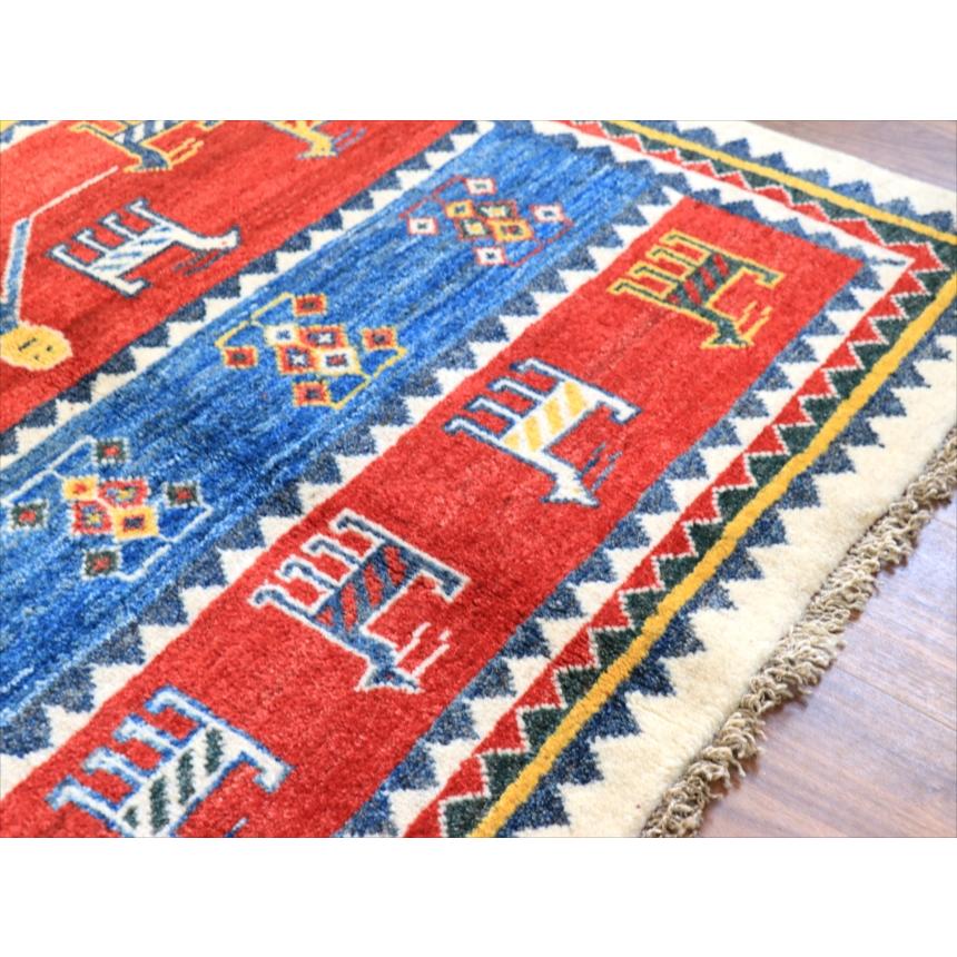 ギャッベ アマレバフ イラン カシュカイ族 174x120cm スカートをはいた女の子と動物たち |  | 07