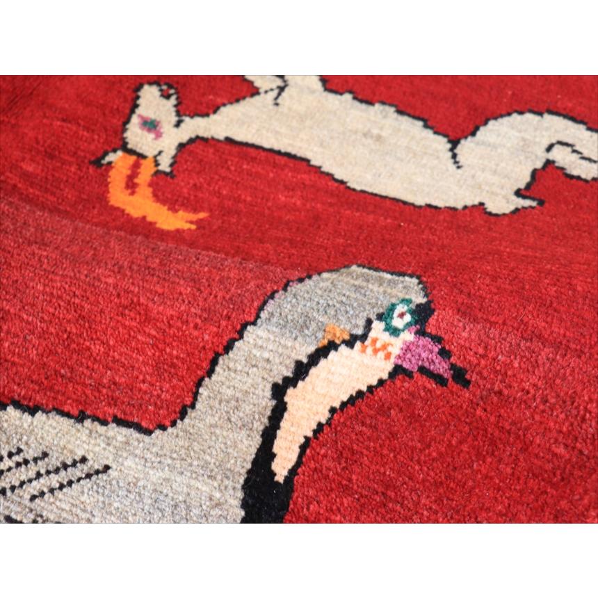 オールドギャッベ トライバルラグ 195x105cm カシュカイ族の手織り絨毯 鹿とムクドリ |  | 10