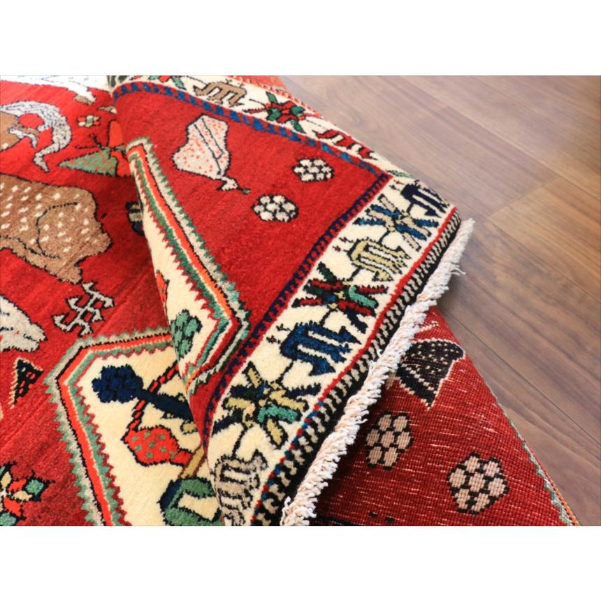 オールドギャッベ　カシュカイ　トライバルラグ 185x123cm 牡鹿と４つのメダリオン |  | 11