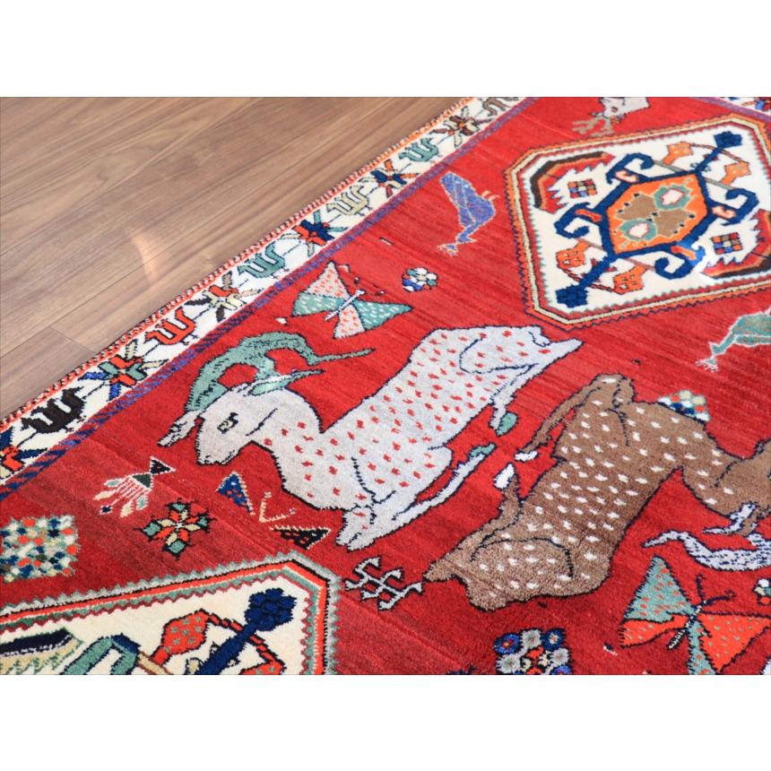 オールドギャッベ　カシュカイ　トライバルラグ 185x123cm 牡鹿と４つのメダリオン |  | 06
