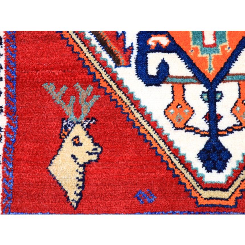 オールドギャッベ　カシュカイ　トライバルラグ 185x123cm 牡鹿と４つのメダリオン |  | 08