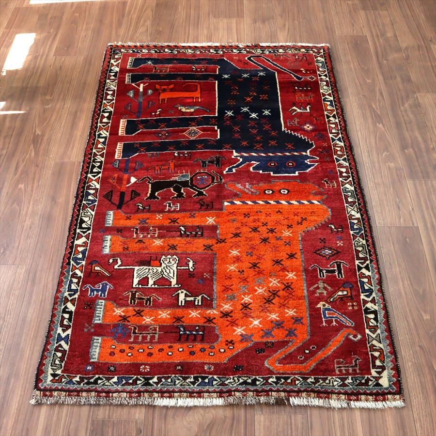 オールドギャッベ　ライオンギャッベ　 180x120cm 向き合う２頭のライオン |  | 14