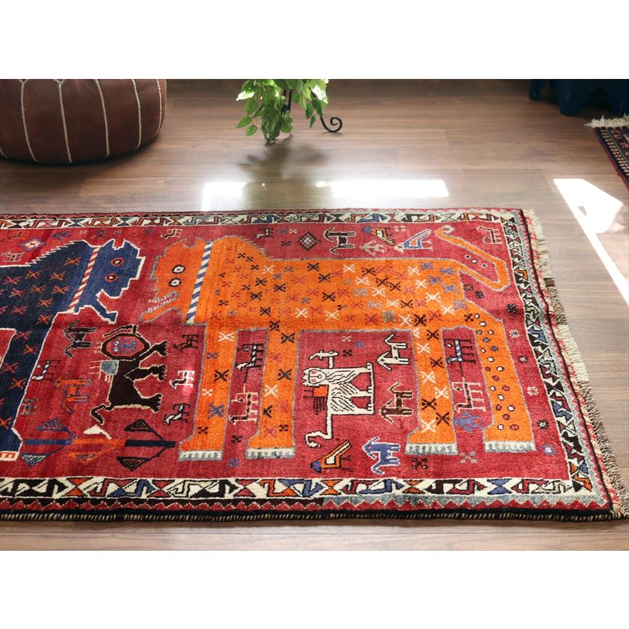 オールドギャッベ　ライオンギャッベ　 180x120cm 向き合う２頭のライオン |  | 02