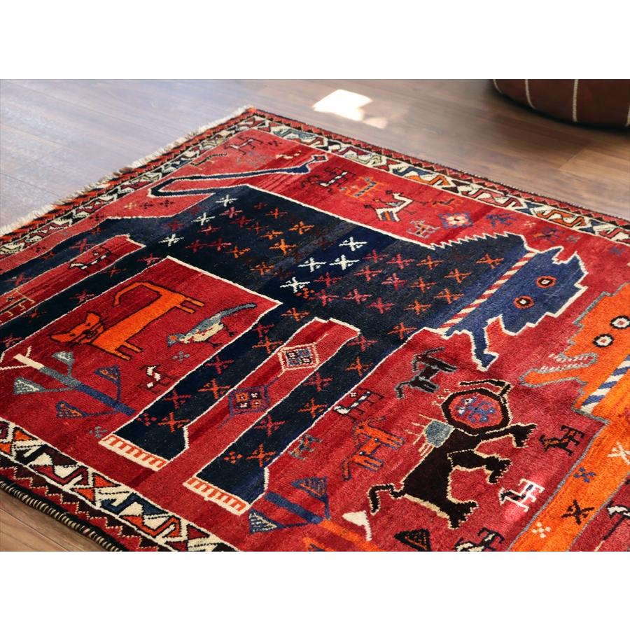 オールドギャッベ　ライオンギャッベ　 180x120cm 向き合う２頭のライオン |  | 03