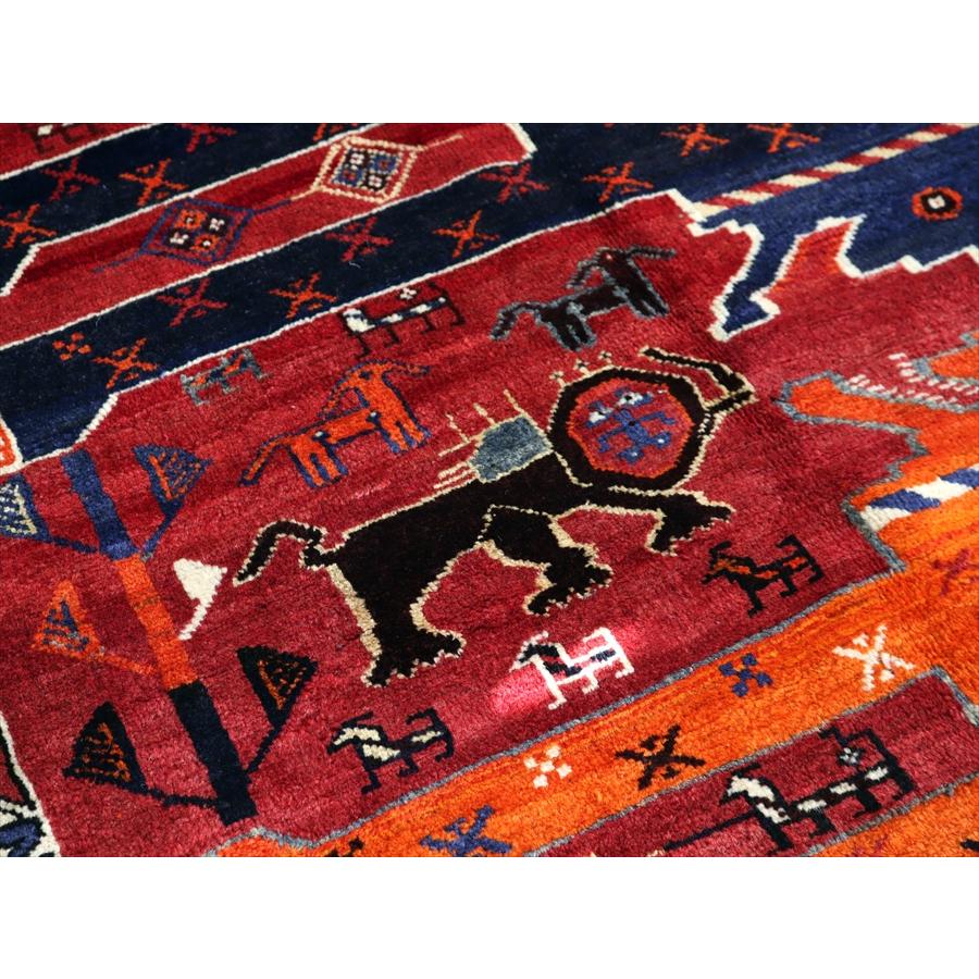 オールドギャッベ　ライオンギャッベ　 180x120cm 向き合う２頭のライオン |  | 05