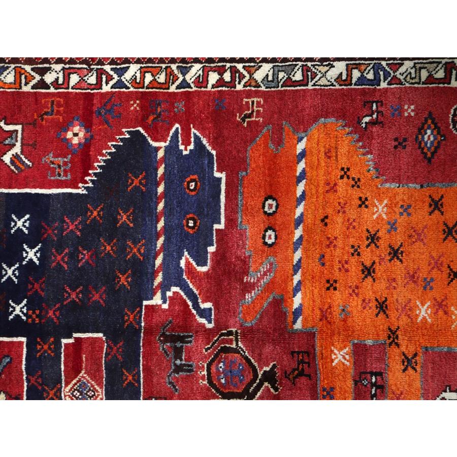 オールドギャッベ　ライオンギャッベ　 180x120cm 向き合う２頭のライオン |  | 08