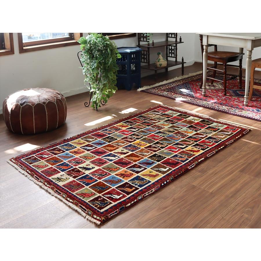 手織りギャッベ バード トレリスデザイン 170x105cm カラフルタイル 鳥 |  | 01