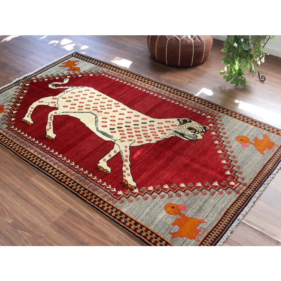 オールドギャッベ トライバルラグ ライオンラグ Lion Gabbeh, 207x123cm 勇敢なヒョウとかわいいアヒル |  | 10