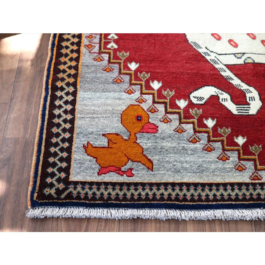 オールドギャッベ トライバルラグ ライオンラグ Lion Gabbeh, 207x123cm 勇敢なヒョウとかわいいアヒル |  | 05
