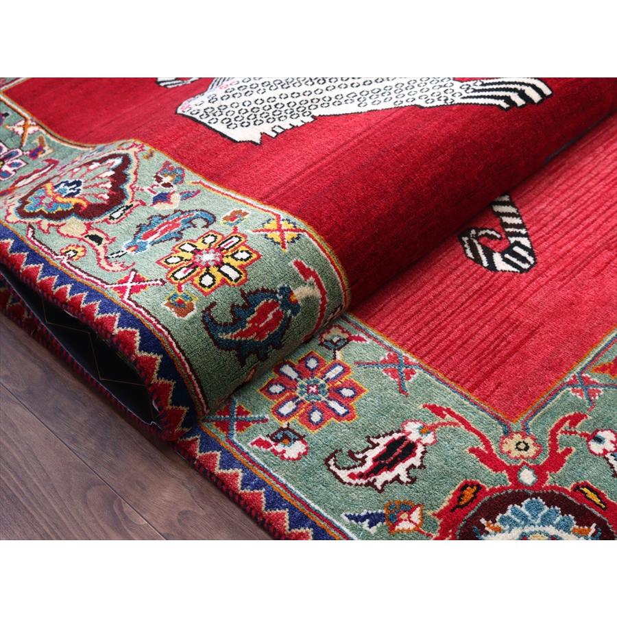 オールドギャッベ　Old Gabbeh　ライオンラグ　 235x158cm 白い4匹のヒョウと茶色いヒョウ |  | 10