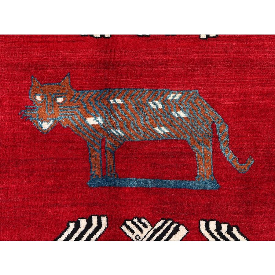 オールドギャッベ　Old Gabbeh　ライオンラグ　 235x158cm 白い4匹のヒョウと茶色いヒョウ |  | 04