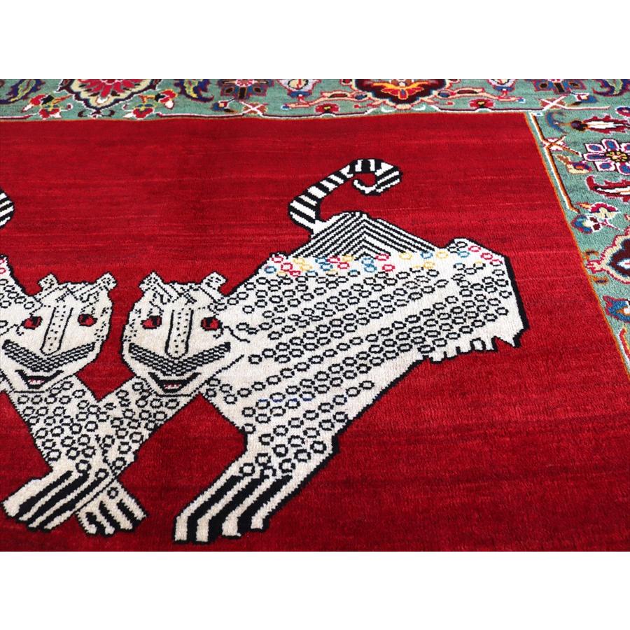 オールドギャッベ　Old Gabbeh　ライオンラグ　 235x158cm 白い4匹のヒョウと茶色いヒョウ |  | 05