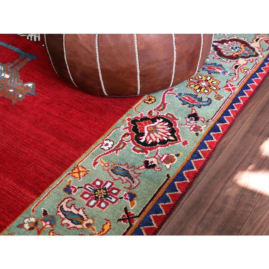 オールドギャッベ　Old Gabbeh　ライオンラグ　 235x158cm 白い4匹のヒョウと茶色いヒョウ |  | 08