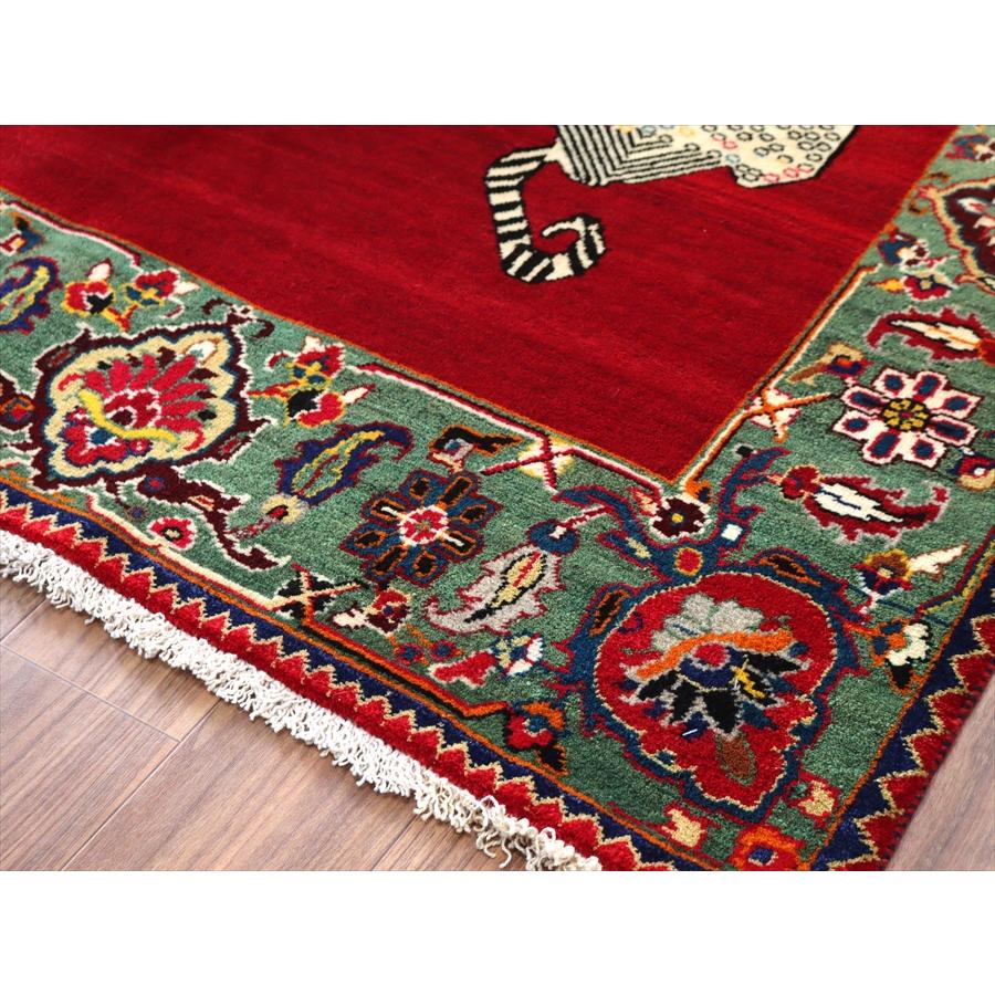 オールドギャッベ　Old Gabbeh　ライオンラグ　 235x158cm 白い4匹のヒョウと茶色いヒョウ |  | 09