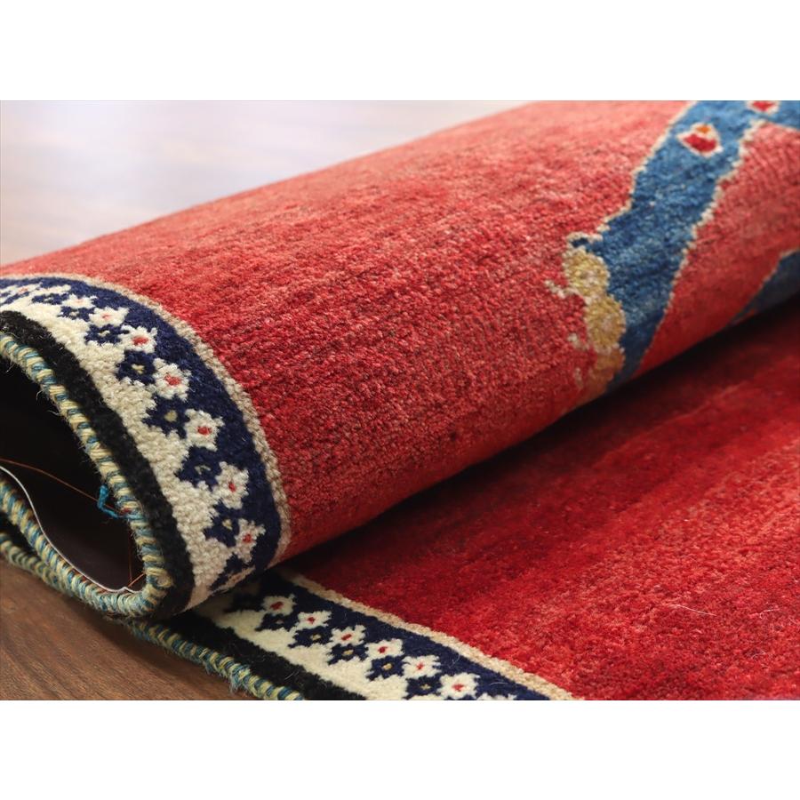 ライオンラグ 青いヒョウ オールドギャッベ　 158x100cm レッド ブルー　パルメット |  | 10