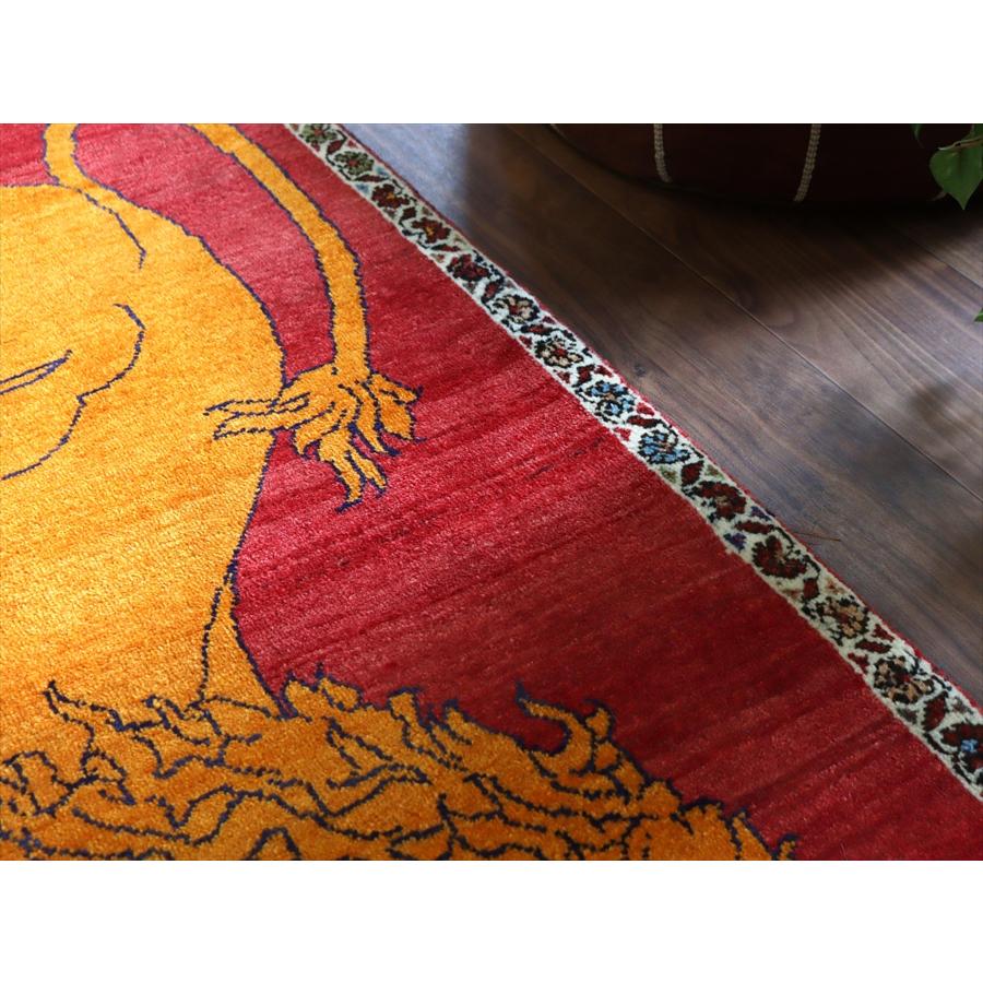 ライオンラグ 手織りギャッベ 130x82cm 吠えるライオン |  | 06