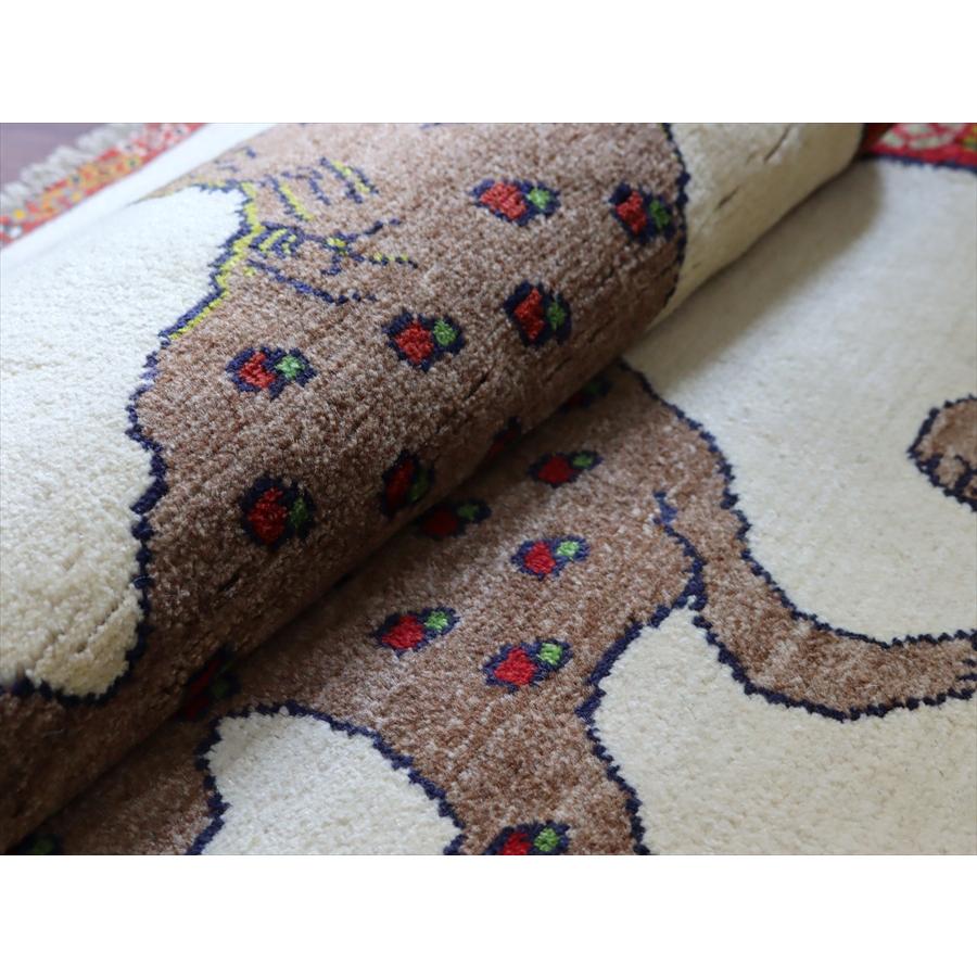 ライオンラグ オールドギャッベ トライバルラグ Lion Gabbeh, 123x86cm 赤いヒョウ　ナチュラルアイボリー |  | 07