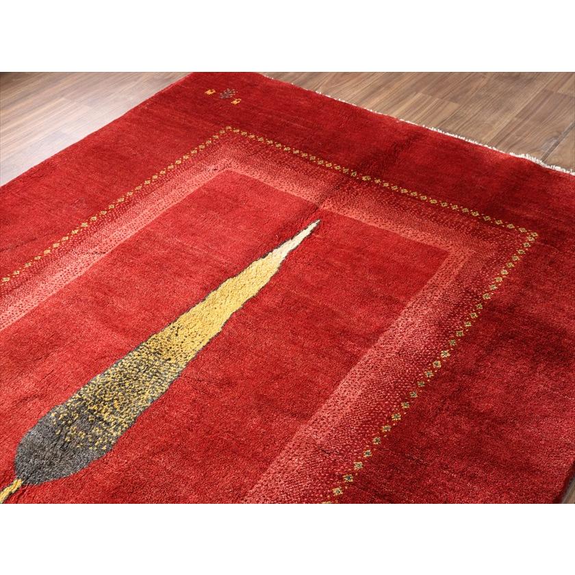 ギャッベ Gabbeh レッド 198×155cm イラン産 糸杉と動物と生命の樹 |  | 02