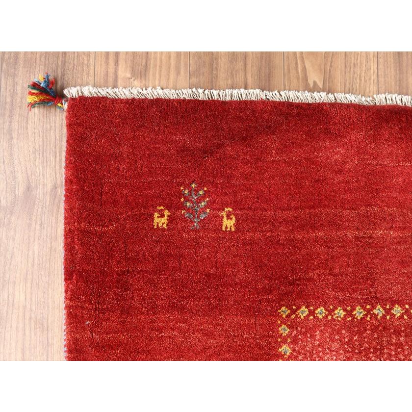 ギャッベ Gabbeh レッド 198×155cm イラン産 糸杉と動物と生命の樹 |  | 06