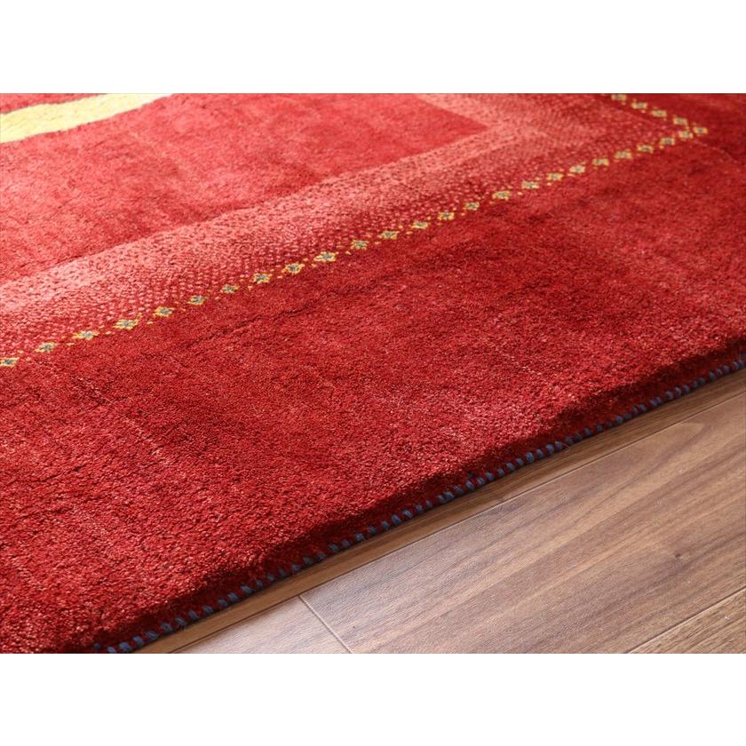 ギャッベ Gabbeh レッド 198×155cm イラン産 糸杉と動物と生命の樹 |  | 09