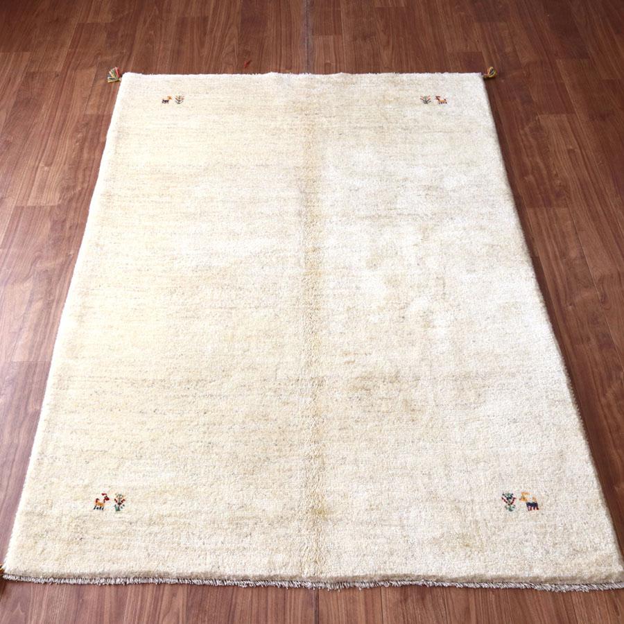 ギャッベ Gabbeh ナチュラルアイボリー 217×182cm イラン産 動物と生命の樹 | 