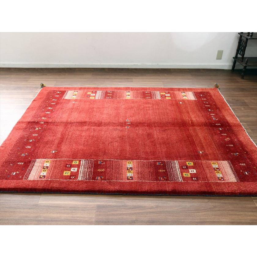 ギャッベ Gabbeh レッド 192×157cm イラン産 カラフルな動物と生命の樹 |  | 10