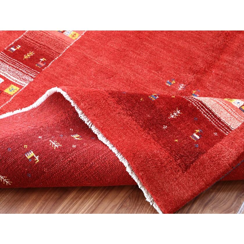 ギャッベ Gabbeh レッド 192×157cm イラン産 カラフルな動物と生命の樹 |  | 12