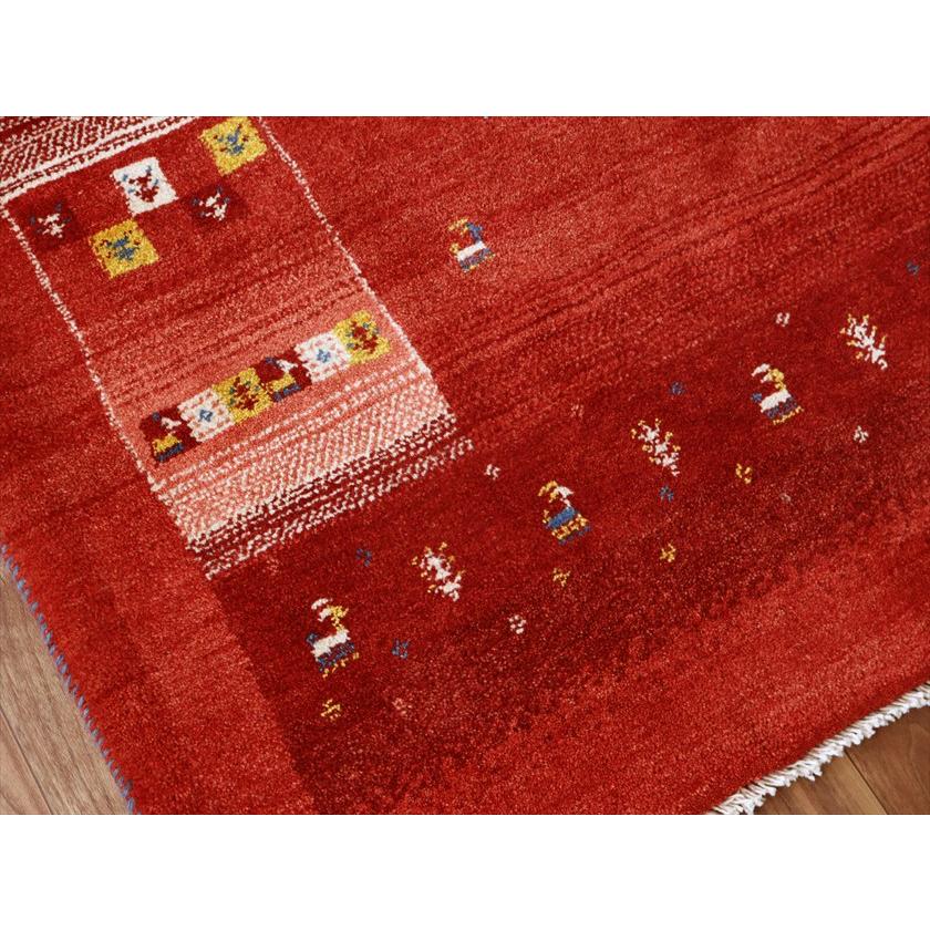 ギャッベ Gabbeh レッド 192×157cm イラン産 カラフルな動物と生命の樹 |  | 05