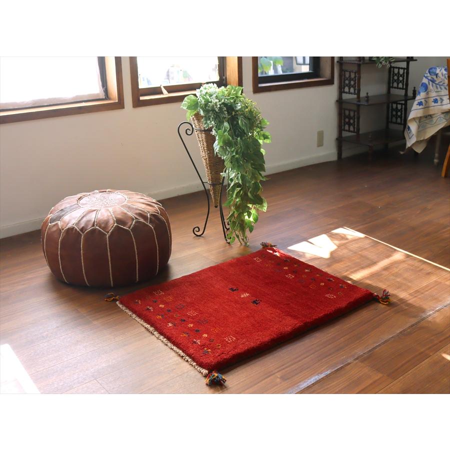 ギャッベ イラン産手織りラグ 86x60cm レッド 動物と植物 |  | 01