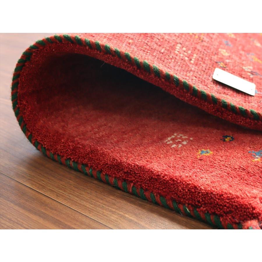 ギャッベ イラン産手織りラグ 86x60cm レッド 動物と植物 |  | 04