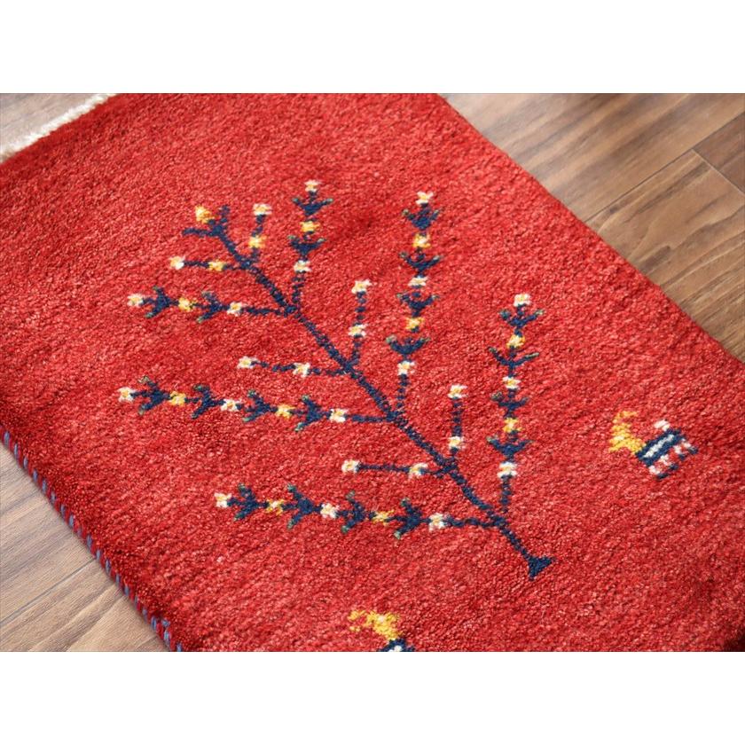 ギャッベ ミニギャベ イラン産 60×41cm レッド 生命の樹と動物 |  | 02