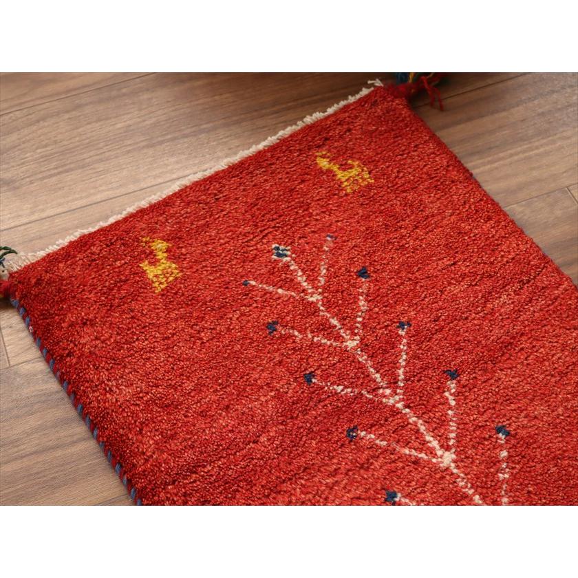 ギャッベ ミニギャベ イラン産 58×43cm レッド 生命の樹と動物 |  | 02