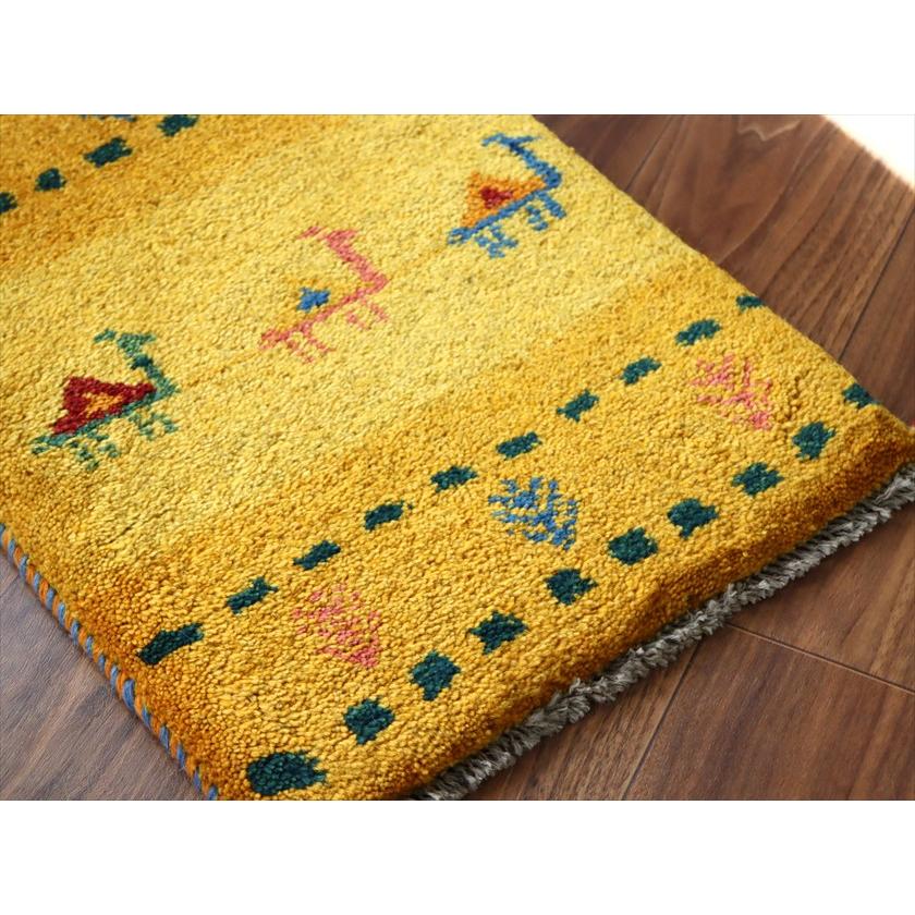 ギャッベ ミニギャベ イラン産 54×40cm イエローオレンジ ラクダと生命の樹 |  | 03