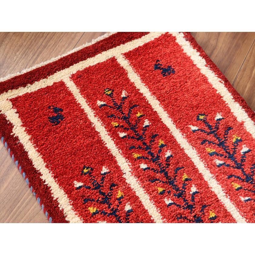 ギャッベ ミニギャベ イラン産 58×42cm レッド 連なる生命の樹と動物 |  | 02