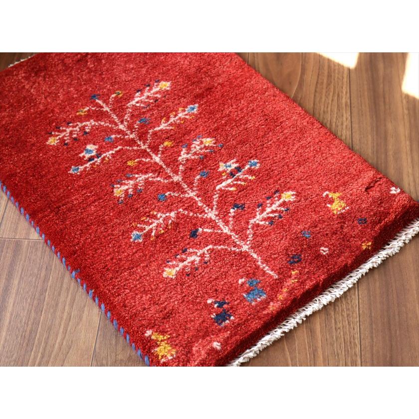 ギャッベ ミニギャベ イラン産 58×41cm レッド 生命の樹と動物 |  | 03