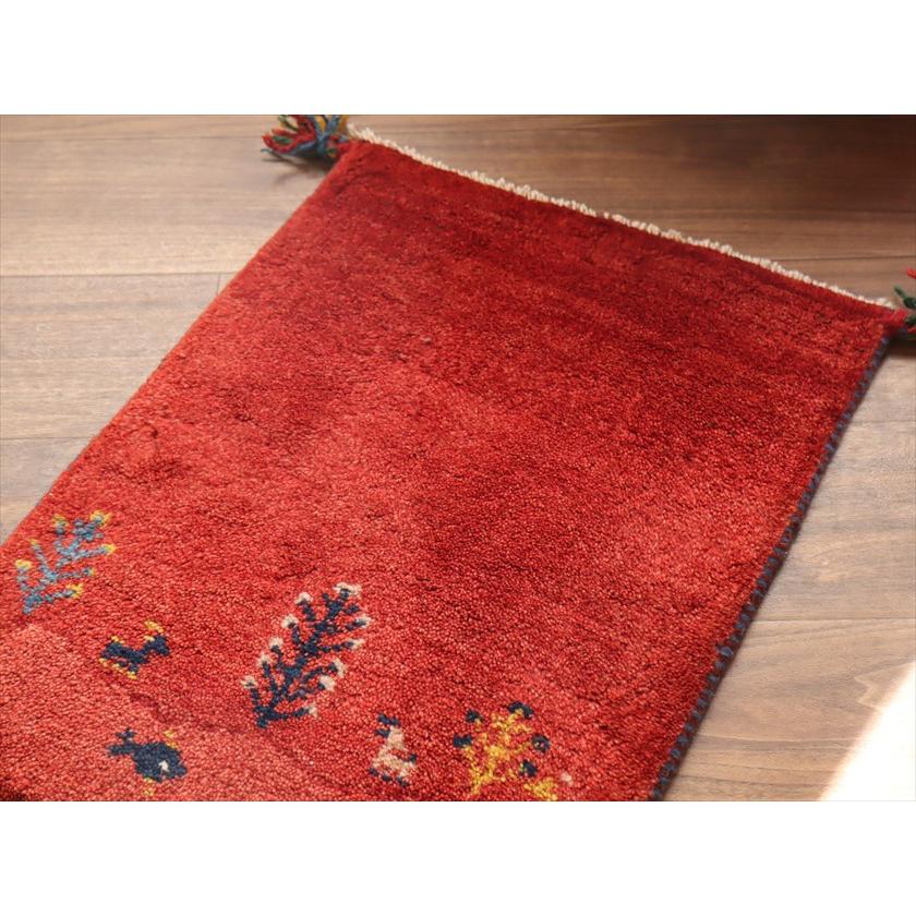 ギャッベ ミニギャベ イラン産 56×42cm レッド 生命の樹と動物と魚 |  | 02