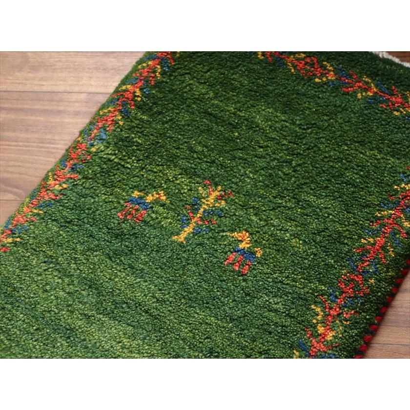 ギャッベ ミニギャベ イラン産 59×40cm グリーン 連なる生命の樹と動物 |  | 02