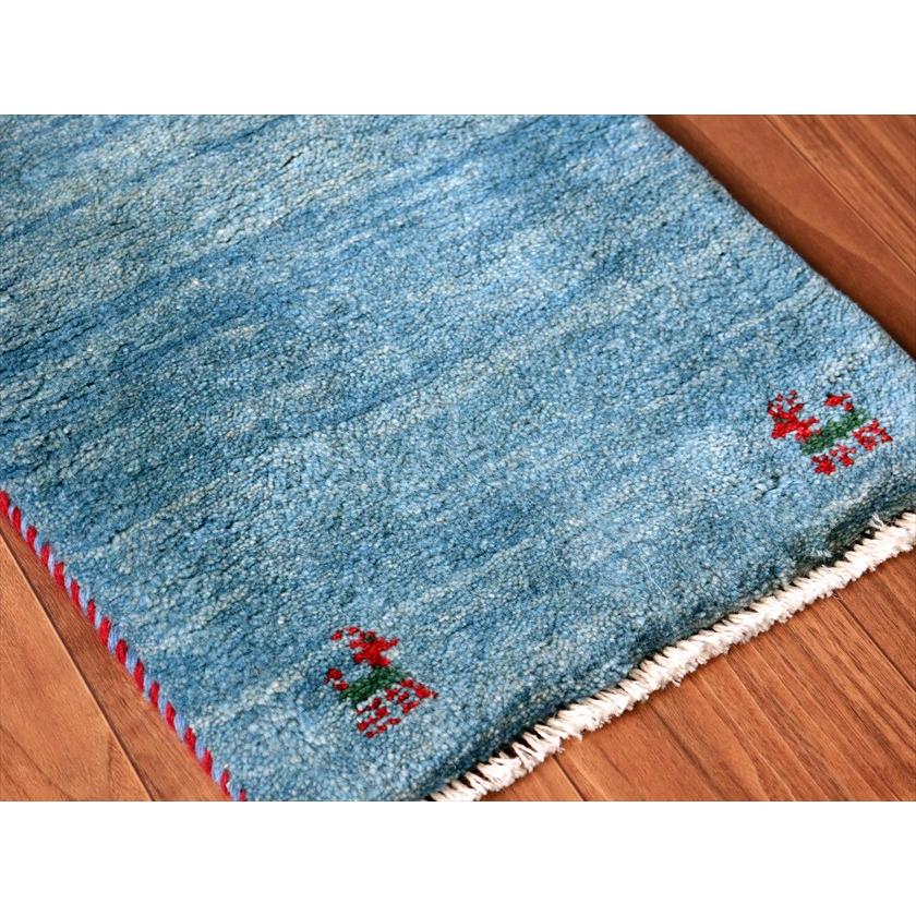 ギャッベ ミニギャベ イラン産 54×40cm ブルー 動物モチーフ |  | 03