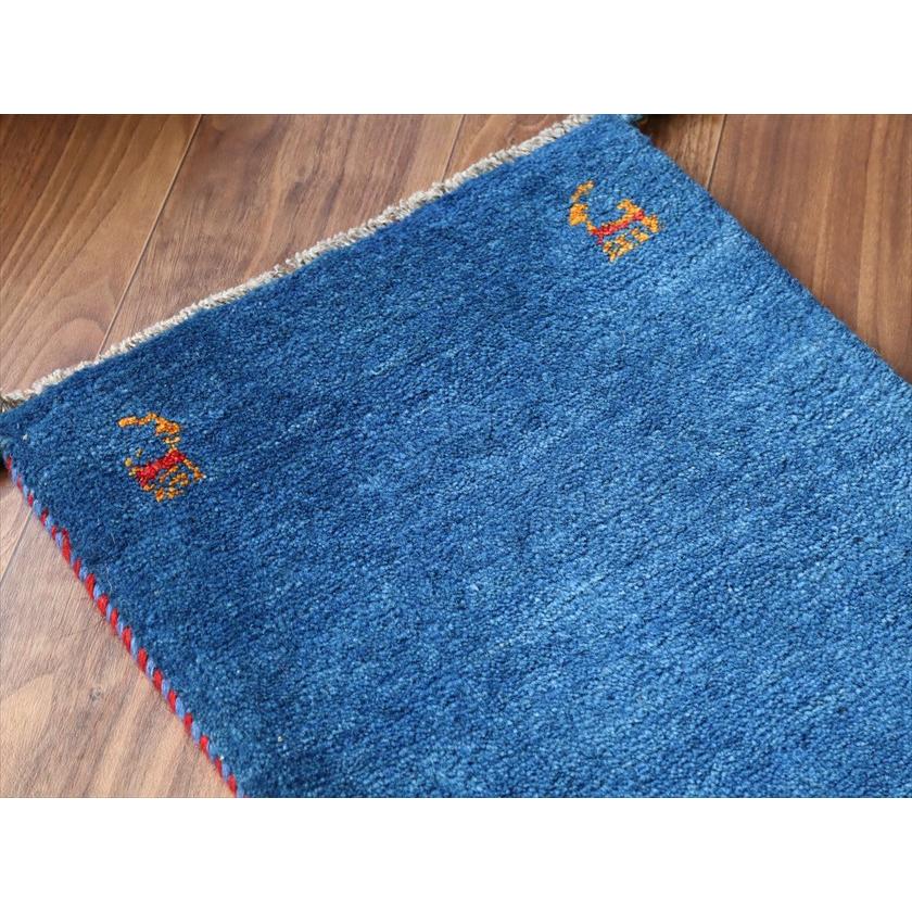 ギャッベ ミニギャベ イラン産 55×42cm ブルー 動物モチーフ |  | 02