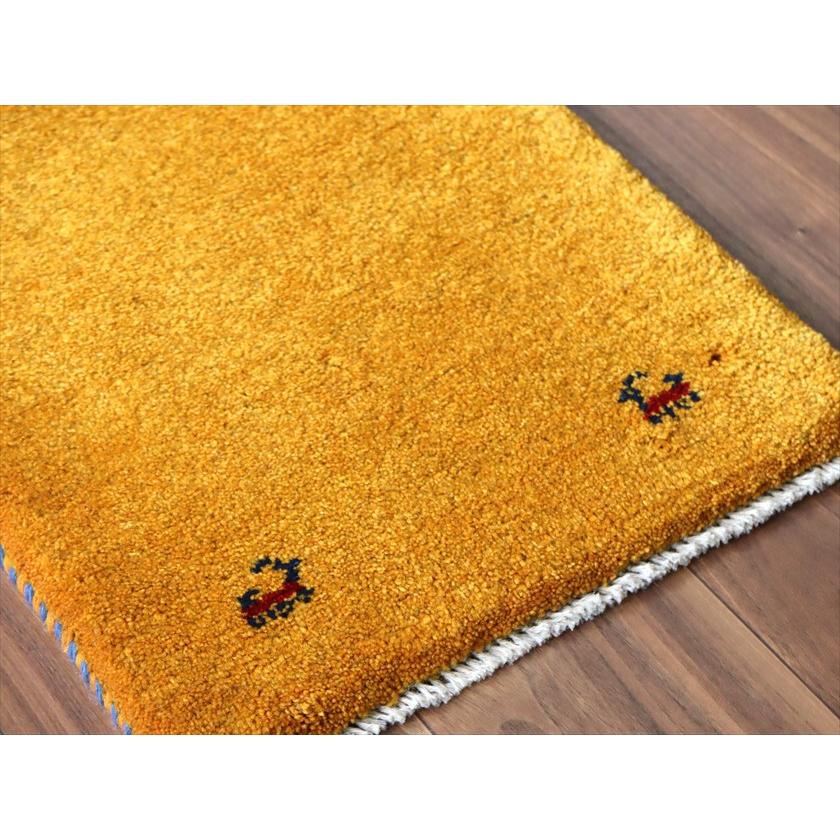 ギャッベ ミニギャベ イラン産 59×41cm イエローオレンジ 動物モチーフ |  | 03