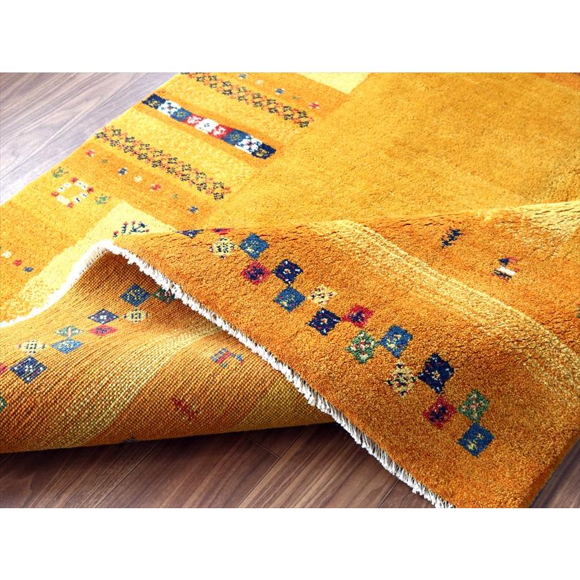 ギャッベ Gabbeh イエローオレンジ  183×155cm イラン産 カラフルな動物を生命の樹 |  | 11
