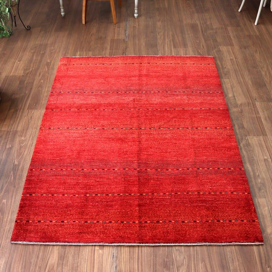 レッドグラデーション ロリアタシュ 191x144cm イランの手織りラグ ギャッベ | 